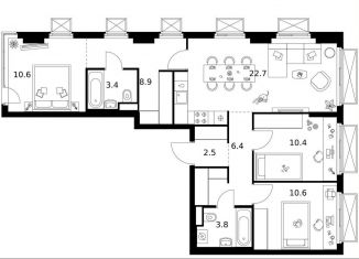 Продается 3-комнатная квартира, 79.3 м2, Москва, район Гольяново