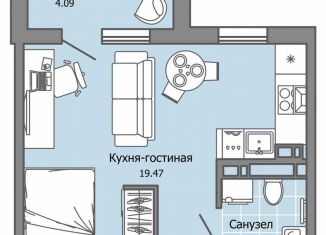 Продается квартира студия, 29 м2, Ульяновск, жилой комплекс Город Новаторов, 2