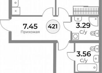 Продаю двухкомнатную квартиру, 59.5 м2, Калининград, Ленинградский район