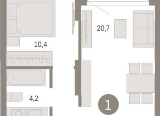 Продам 1-ком. квартиру, 47.3 м2, Липецк, площадь Петра Великого, 1