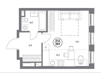 Продам квартиру студию, 29.9 м2, Москва, метро Текстильщики