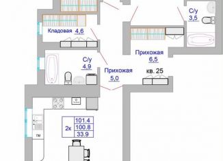 Продам 3-комнатную квартиру, 100.1 м2, Калининградская область, Печатная улица, 49