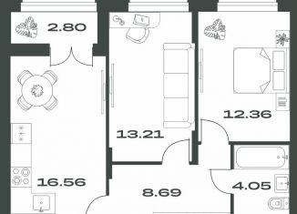 Продажа 2-ком. квартиры, 57.7 м2, Тула