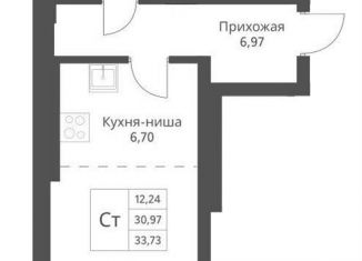 Продаю квартиру студию, 33.7 м2, Новосибирск, Заельцовский район