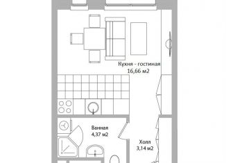 Продаю квартиру студию, 24.2 м2, Мытищи, Троицкая улица, 3Г