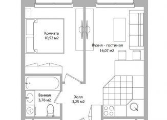 Продам 1-комнатную квартиру, 33.6 м2, Мытищи, Троицкая улица, 3Г