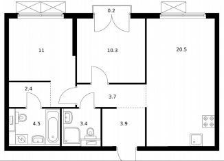 Продаю 2-ком. квартиру, 59.9 м2, Москва, жилой комплекс Холланд Парк, к8