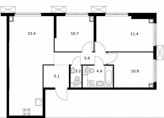 Продается 3-комнатная квартира, 80.2 м2, Москва