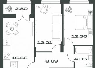 Продажа двухкомнатной квартиры, 57.7 м2, Тула