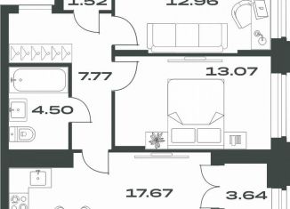 Продается 2-ком. квартира, 61.1 м2, Тула