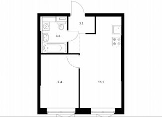 Продается 1-комнатная квартира, 32.4 м2, Москва, квартал № 83, 56с1