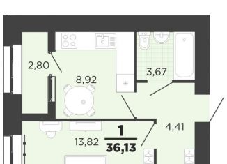 Продажа 1-комнатной квартиры, 34.7 м2, Рязань, Семчинская улица, 8, Московский район