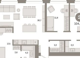 Продаю 3-ком. квартиру, 104.2 м2, Санкт-Петербург, метро Зенит