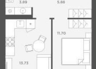 Продается 1-ком. квартира, 35 м2, Калининградская область, Осенняя улица, 2к4