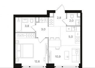 Продаю 1-комнатную квартиру, 40.1 м2, Москва