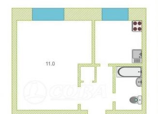 Продажа однокомнатной квартиры, 21 м2, Тюмень, улица Ватутина, 14, Центральный округ