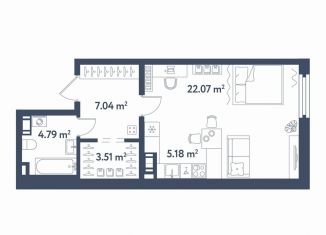 Продам квартиру студию, 42.6 м2, Санкт-Петербург, метро Фрунзенская