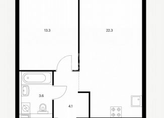 Продаю 1-ком. квартиру, 43 м2, Москва, Очаковское шоссе, 9А