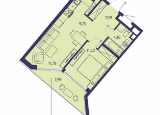 Продается 2-комнатная квартира, 51.6 м2, посёлок городского типа Ливадия