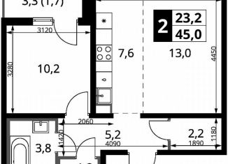 Продаю 1-ком. квартиру, 45 м2, Ленинский городской округ