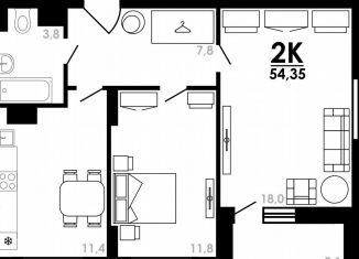 Продаю 2-ком. квартиру, 54.4 м2, Нижегородская область