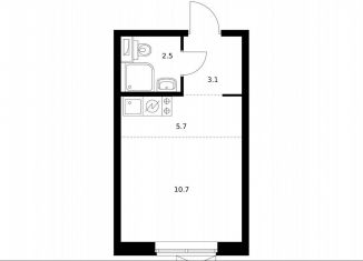 Продам квартиру студию, 21.9 м2, Москва, жилой комплекс Мичуринский Парк, 4.2