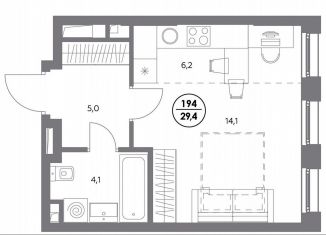 Квартира на продажу студия, 29.4 м2, Москва, метро Текстильщики, Шоссейная улица, 4Д