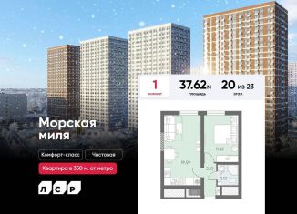 Продается 1-ком. квартира, 37.6 м2, Санкт-Петербург, метро Автово