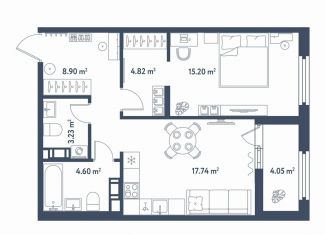 Продажа 1-ком. квартиры, 56.5 м2, Санкт-Петербург, муниципальный округ Московская Застава