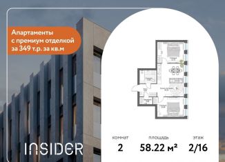 Продажа 2-комнатной квартиры, 58.2 м2, Москва, Автозаводская улица, 24к1