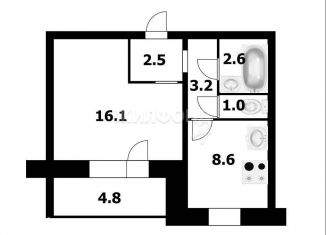 Продажа 1-комнатной квартиры, 34 м2, Новосибирск, улица В. Высоцкого, 50/1, метро Золотая Нива