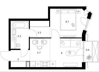 Продажа однокомнатной квартиры, 35.4 м2, Москва