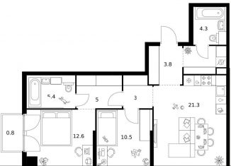 2-ком. квартира на продажу, 71 м2, Москва, САО