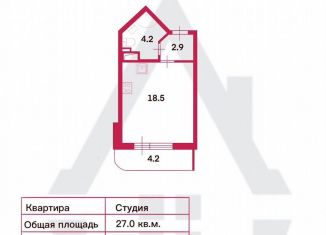 Продаю квартиру студию, 25.5 м2, Ленинградская область, Петровский бульвар, 27