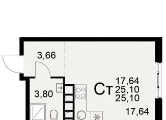 Продаю квартиру студию, 25.1 м2, Рязань, Московский район