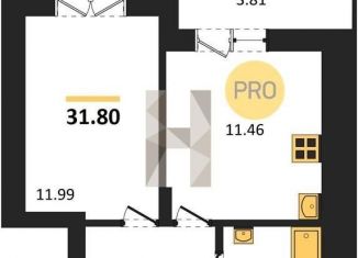 Продаю однокомнатную квартиру, 31.8 м2, Новосибирск, микрорайон Закаменский, 22, метро Маршала Покрышкина