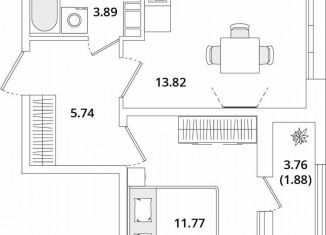 Продается однокомнатная квартира, 37.1 м2, Санкт-Петербург, Московский район, Кубинская улица, 82к3с1