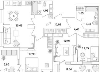 Продаю 3-комнатную квартиру, 98.9 м2, Санкт-Петербург, Кубинская улица, 82к3с1, метро Звёздная