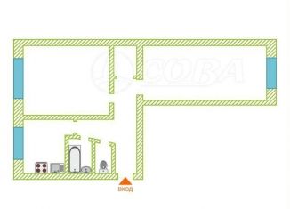 2-ком. квартира на продажу, 43.6 м2, Тюменская область, улица Воровского, 25