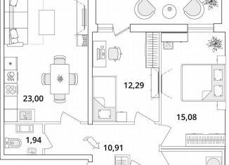 Продам 2-ком. квартиру, 74.6 м2, Санкт-Петербург, Кубинская улица, 82к3с1, метро Звёздная