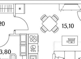 Квартира на продажу студия, 23.8 м2, Санкт-Петербург, Планерная улица, 99, метро Комендантский проспект